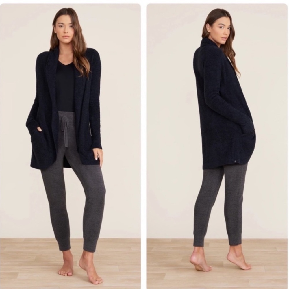 Barefoot Dreams CozyChic Lite Circle Cardi Cardigan Black Size XS